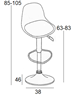 Εικόνα από Σκαμπό Μπάρ 2τμχ Bar88 Κρεμ Ύφασμα 38x46x105εκ.