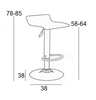 Εικόνα από Σκαμπό Μπάρ 2τμχ Bar3 Κρεμ Pvc 38x38x85εκ.